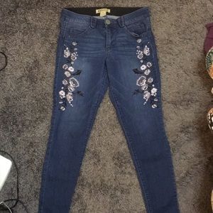Democracy Embroidered Floral Jeans